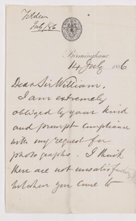 Letter, 14 July 1886