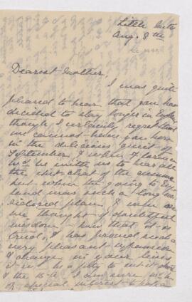 Letter, 8 August