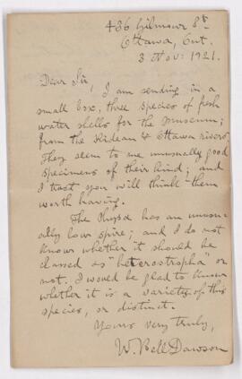 Letter, 3 November 1921