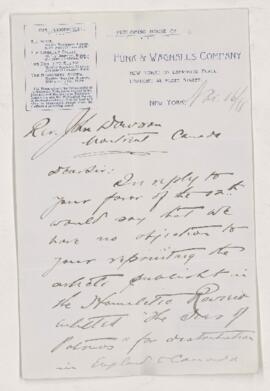 Letter, 16 November 1898