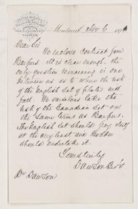 Letter, 6 November 1876