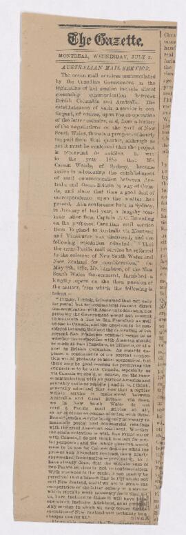 Newsclipping, 3 July c. 1889