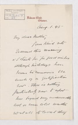 Letter, 1 August 1895