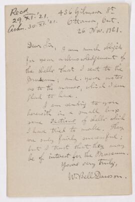 Letter, 26 November 1921