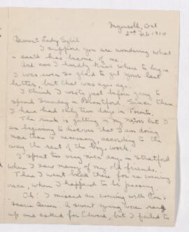 Letter, 2 February 1910