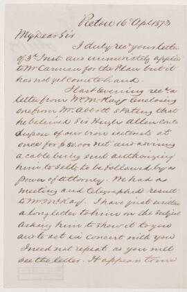 Letter, 16 April 1873