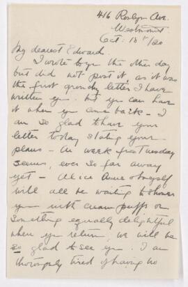 Letter, 18 October 1920