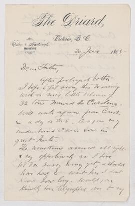 Letter, 20 June 1885