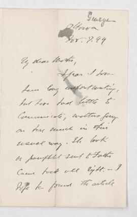 Letter, 7 November 1899