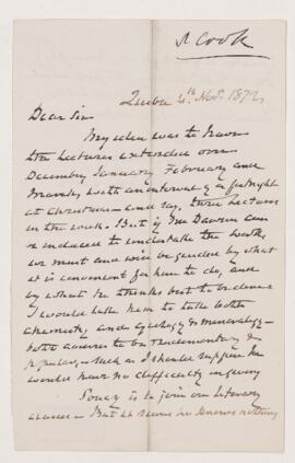 Letter, 20 November 1872