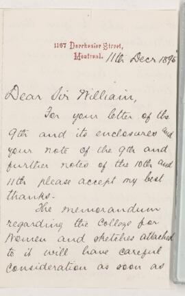 Letter, 11 December 1895