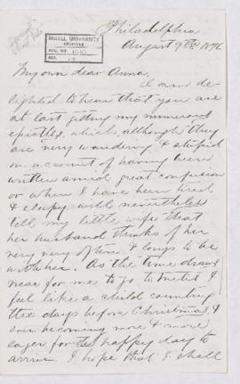 Letter, 9 August 1876