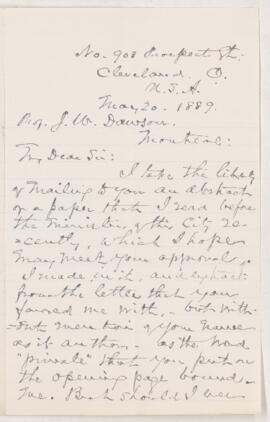 Letter, 20 May 1889