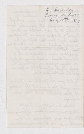 Letter from E.H. Hamilton to B.J. Harrington.