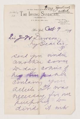 Letter, 9 October 1894