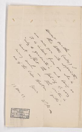 Letter, 3 December 1899