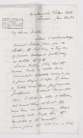 Letter, 22 January 1893