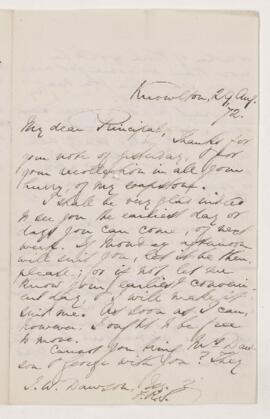 Letter, 29 August 1872