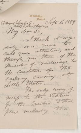 Letter, 6 September 1889