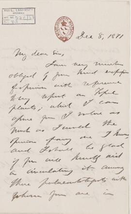 Letter, 8 December 1871