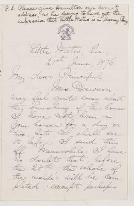 Letter, 21 June 1876