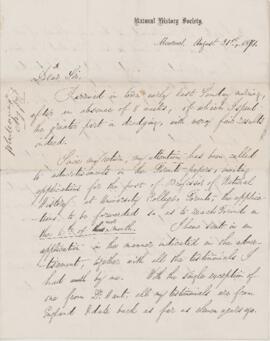 Letter, 31 August 1871