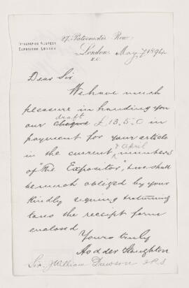 Letter, 7 May 1894