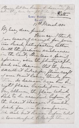 Letter, 11 March 1880