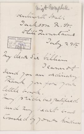 Letter from Adelaide Campbell