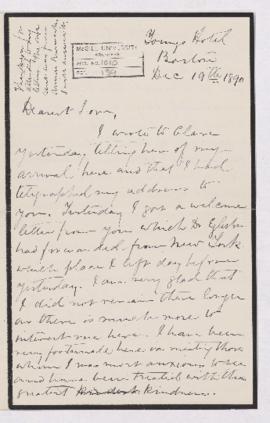 Letter, 19 December 1890