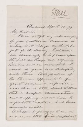 Letter, 10 April 1879