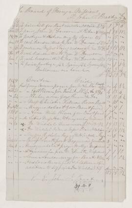 Receipt, 10 December 1849