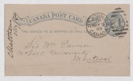 Postcard, 8 May 1889
