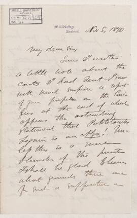 Letter, 5 November 1870