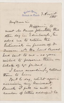 Letter, 3 August 1868