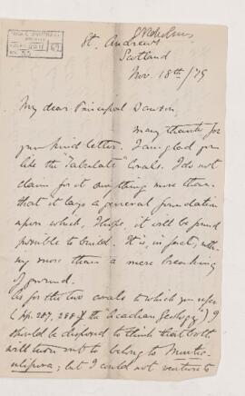 Letter, 18 November 1879