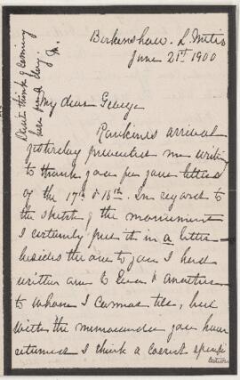 Letter, 21 June 1900