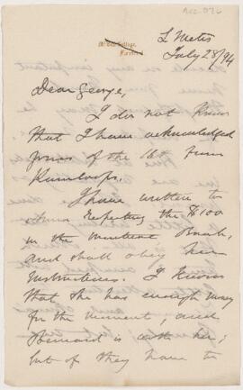 Letter, 28 July 1894