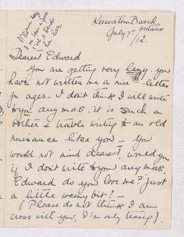 Letter, 7 July 1912