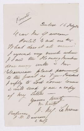 Letter, 16 February 1882