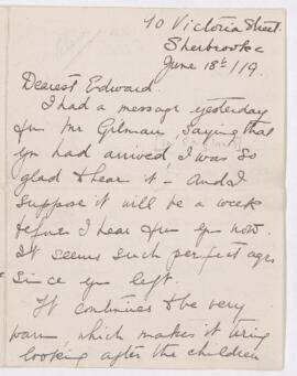 Letter, 18 June 1919