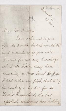 Letter, 27 December