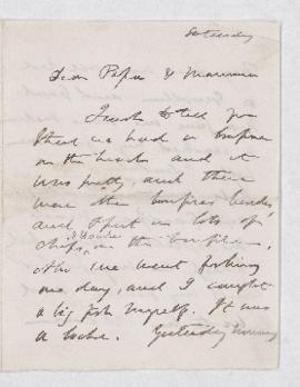 Letter from Eric, approximately 1891
