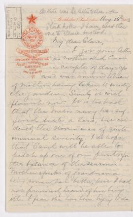 Letter, 16 August 1903