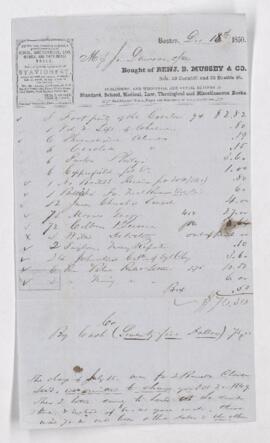 Account, 12 March 1850