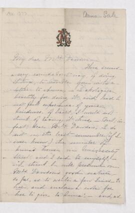 Letter from Anna Hunt