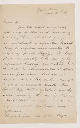 Letter, 21 April 1869