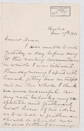 Letter, 27 June 1903