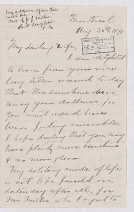 Letter, 30 August 1878