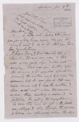 Letter, 9 January 1870